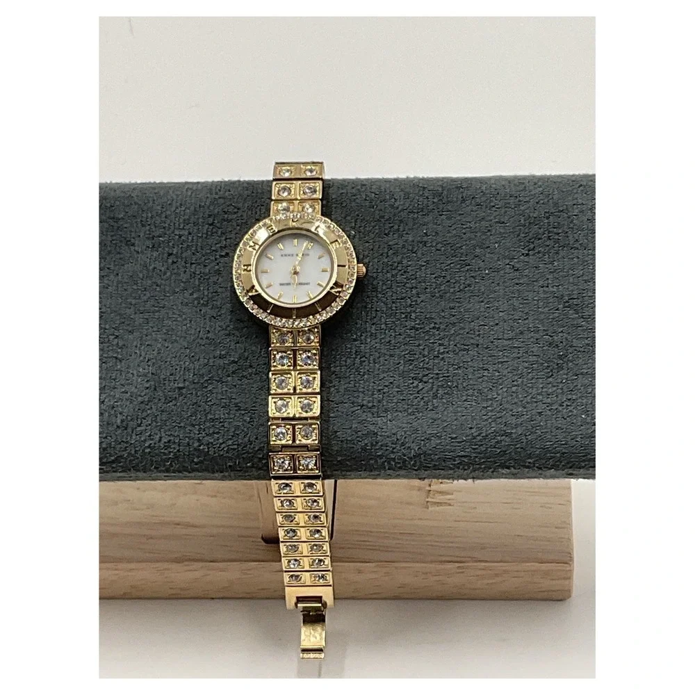 Anne Klein‎ Women's Gold Tone Crystal Dress Watch AK/1034, 100ft WR
